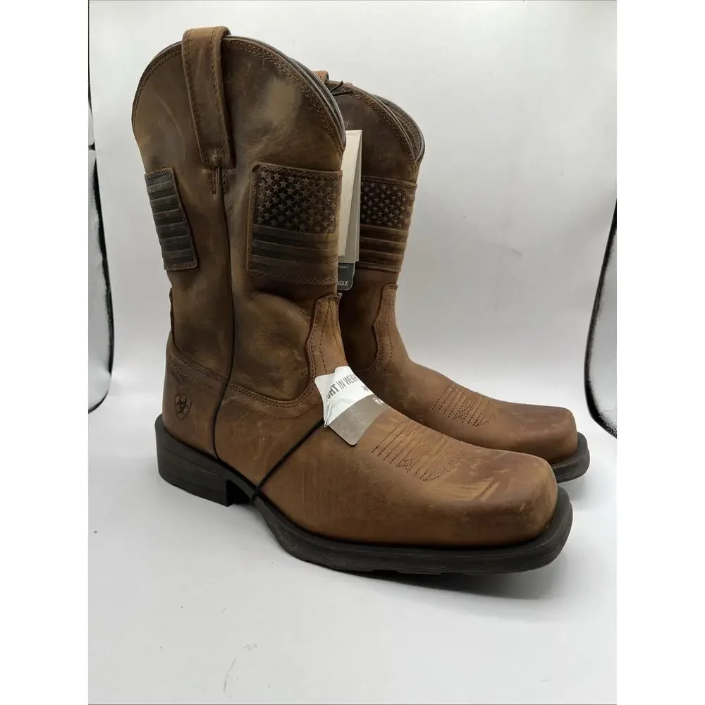 Ariat Rambler Patriot Boots 10029692 Men’s Sz 8 D Leather Western Workwear NWT